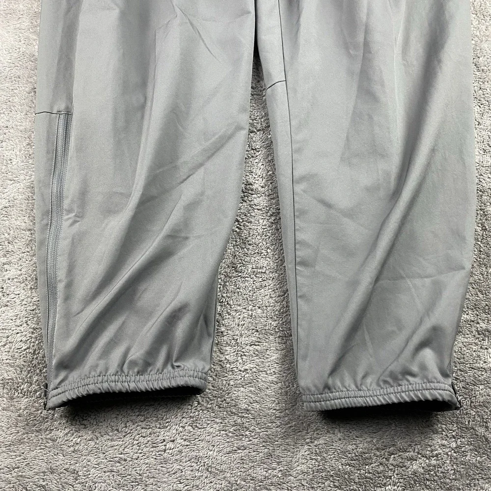 Nike Dri-Fit Track Jogger Pants Mens XXL‎ Gray Lined Elastic Waist Zip Ankle